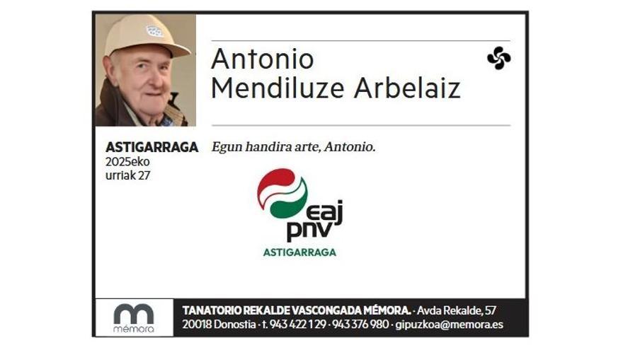 ANTONIO MENDILUZE ARBELAIZ