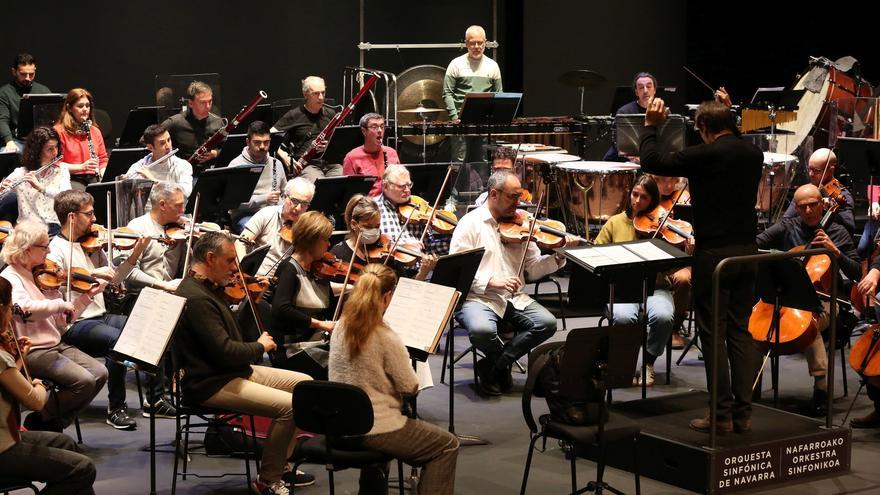Fotos del ensayo de la Orquesta Sinfónica de Navarra con Ignacio García-Vidal