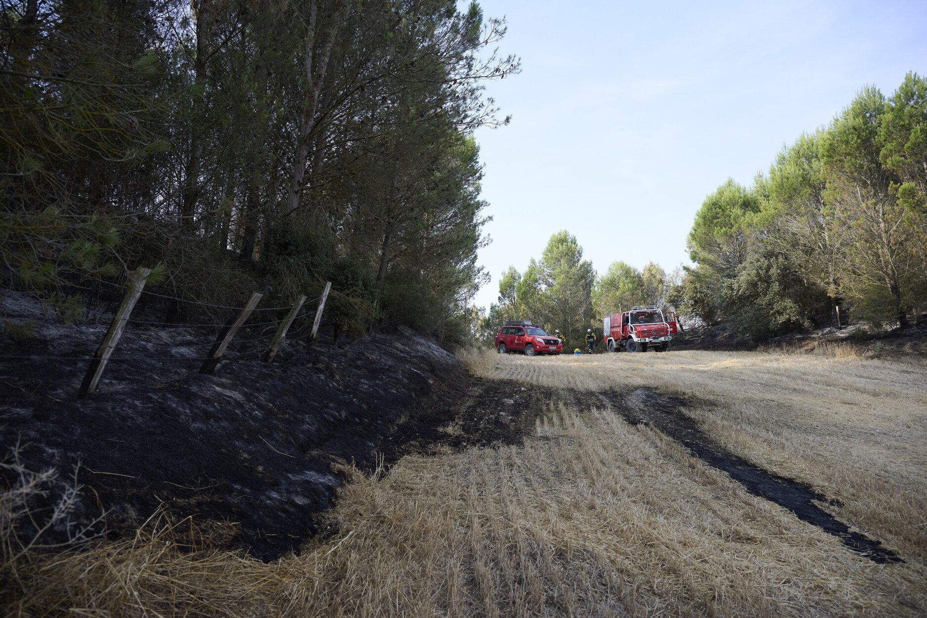 Imágenes de la zona afectada por el incendio en Enériz