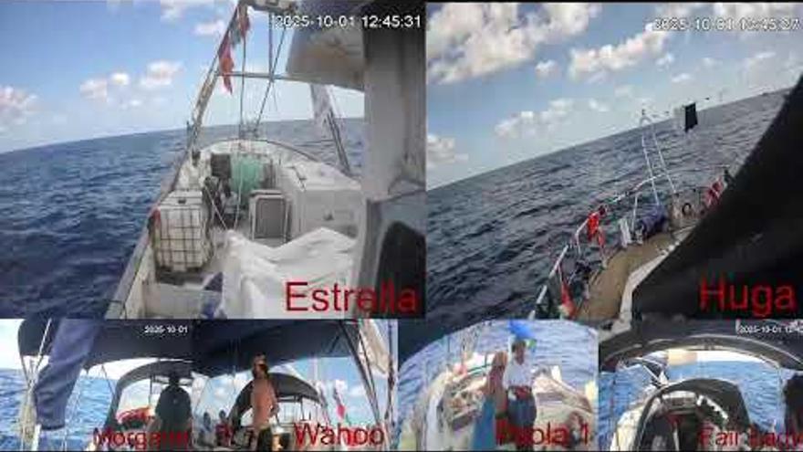 La Flotilla rumbo a Gaza alerta del acercamiento de varios buques tras entrar en &quot;zona de riesgo&quot;