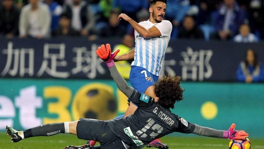 Freno a la buena racha del Málaga en La Rosaleda