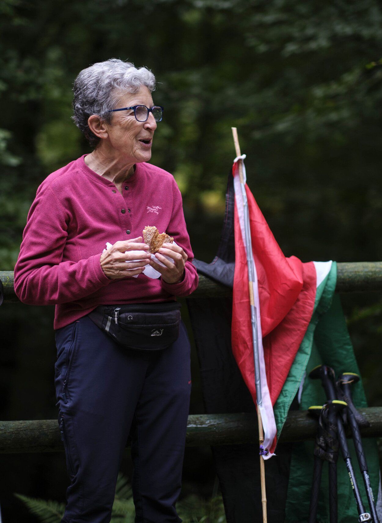 Fotos de la séptima etapa de la marcha propalestina por Navarra, desde Eltzaburu hasta Doneztebe