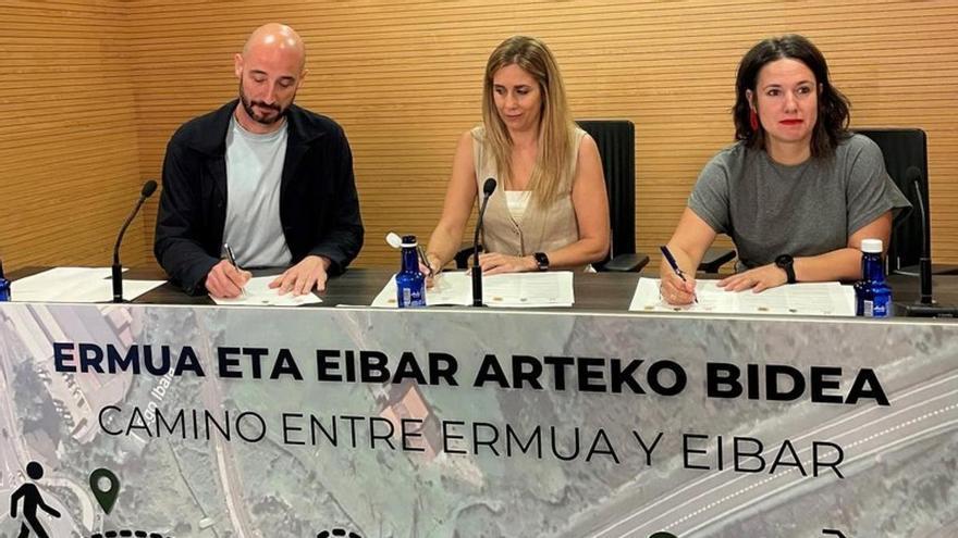 La vía peatonal y ciclista entre Eibar y Ermua  a través del término municipal de Zaldibar recupera el pulso