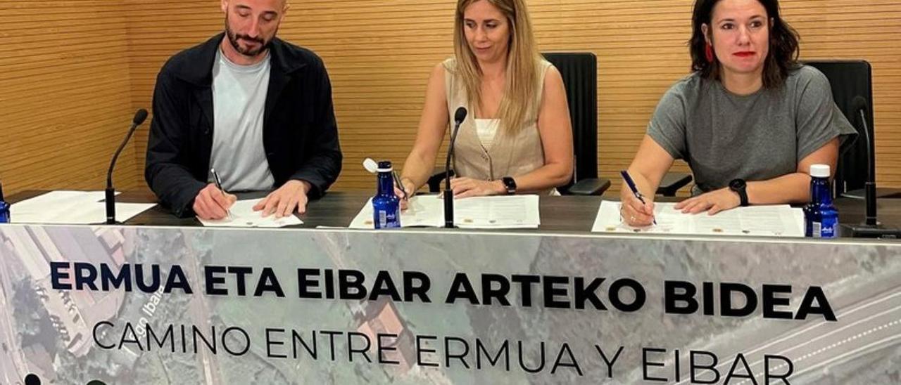 La vía peatonal y ciclista entre Eibar y Ermua  a través del término municipal de Zaldibar recupera el pulso