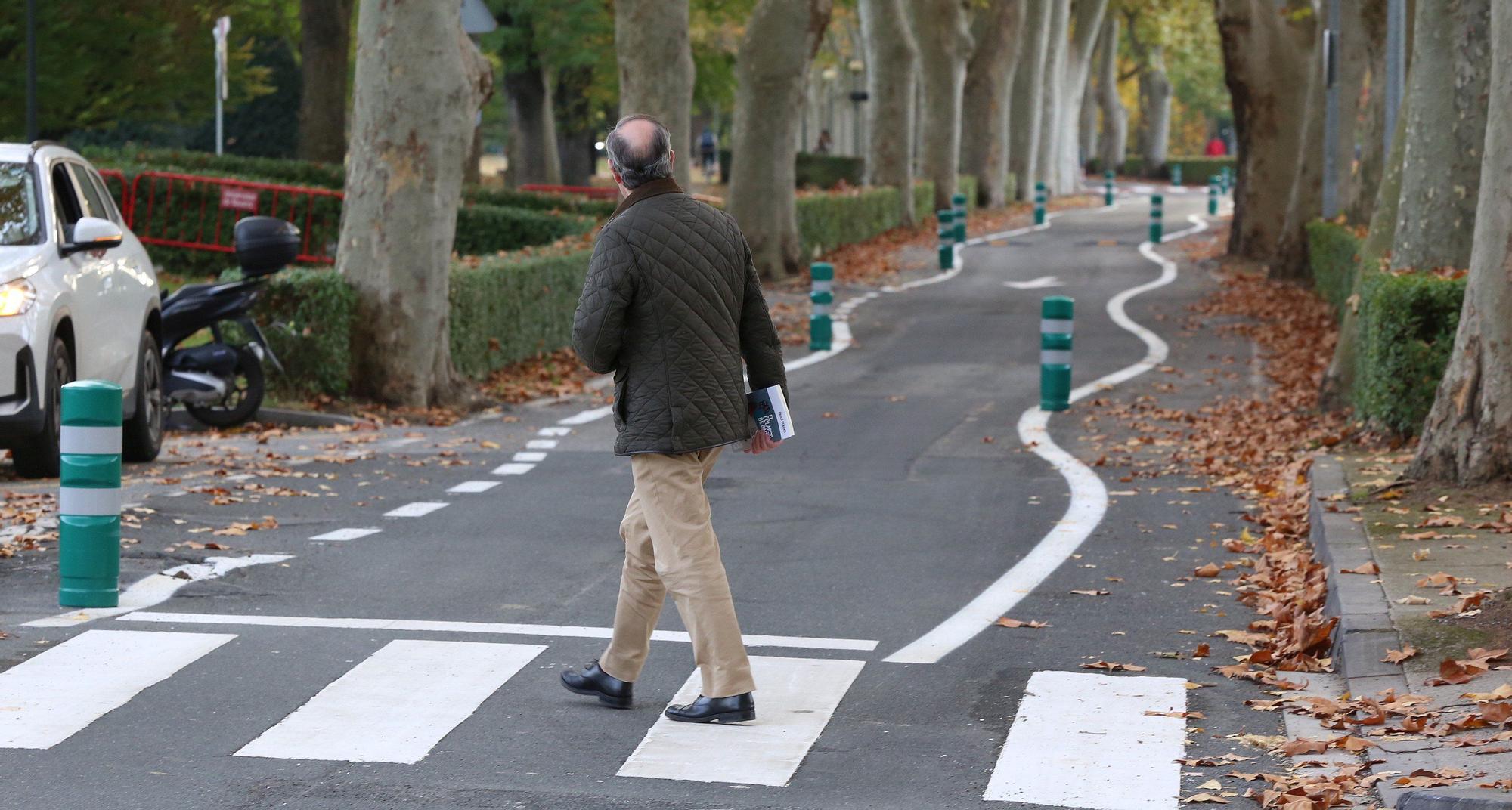 Fotos del nuevo trazado en la carretera de la Universidad de Navarra