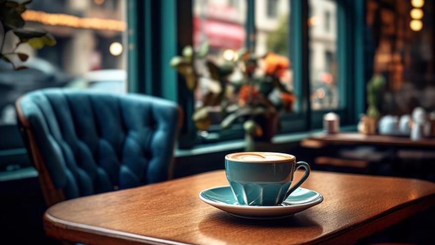 Cafetería, un lugar de encuentro tomando un café.