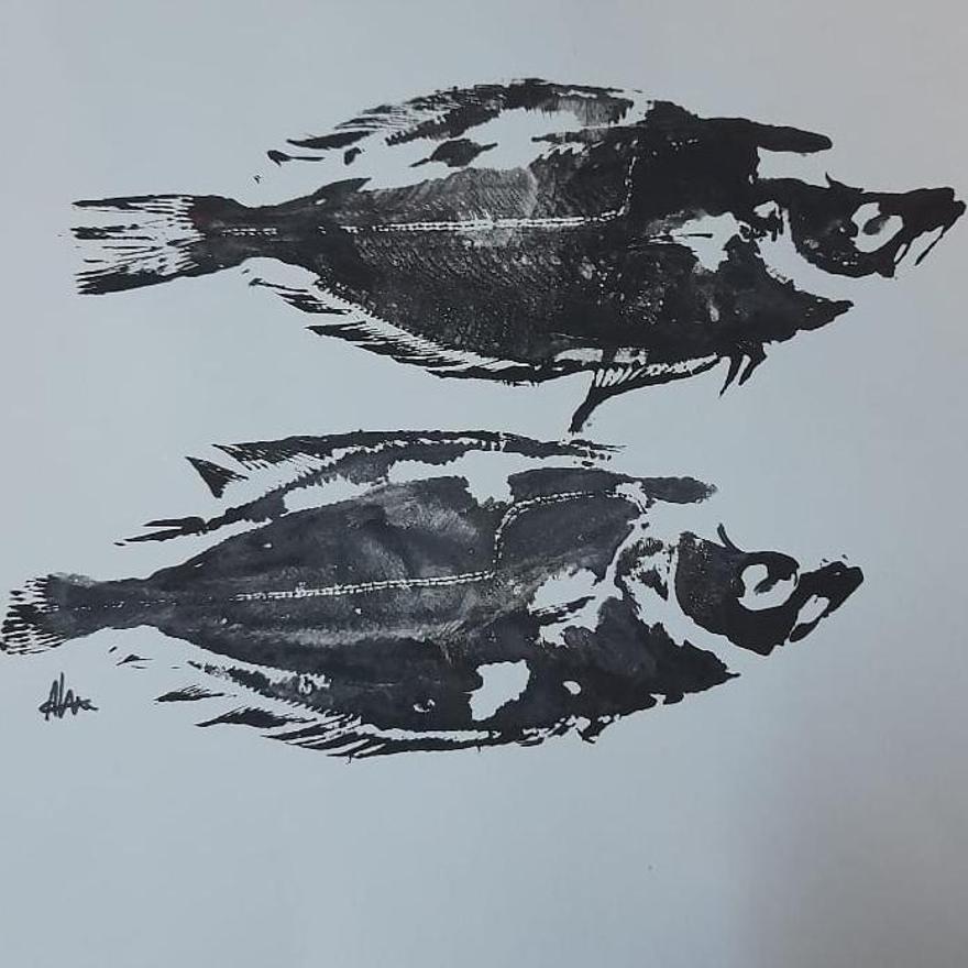 El &#039;Gyotaku&#039; es una técnica japonesa en la que se pinta con peces.