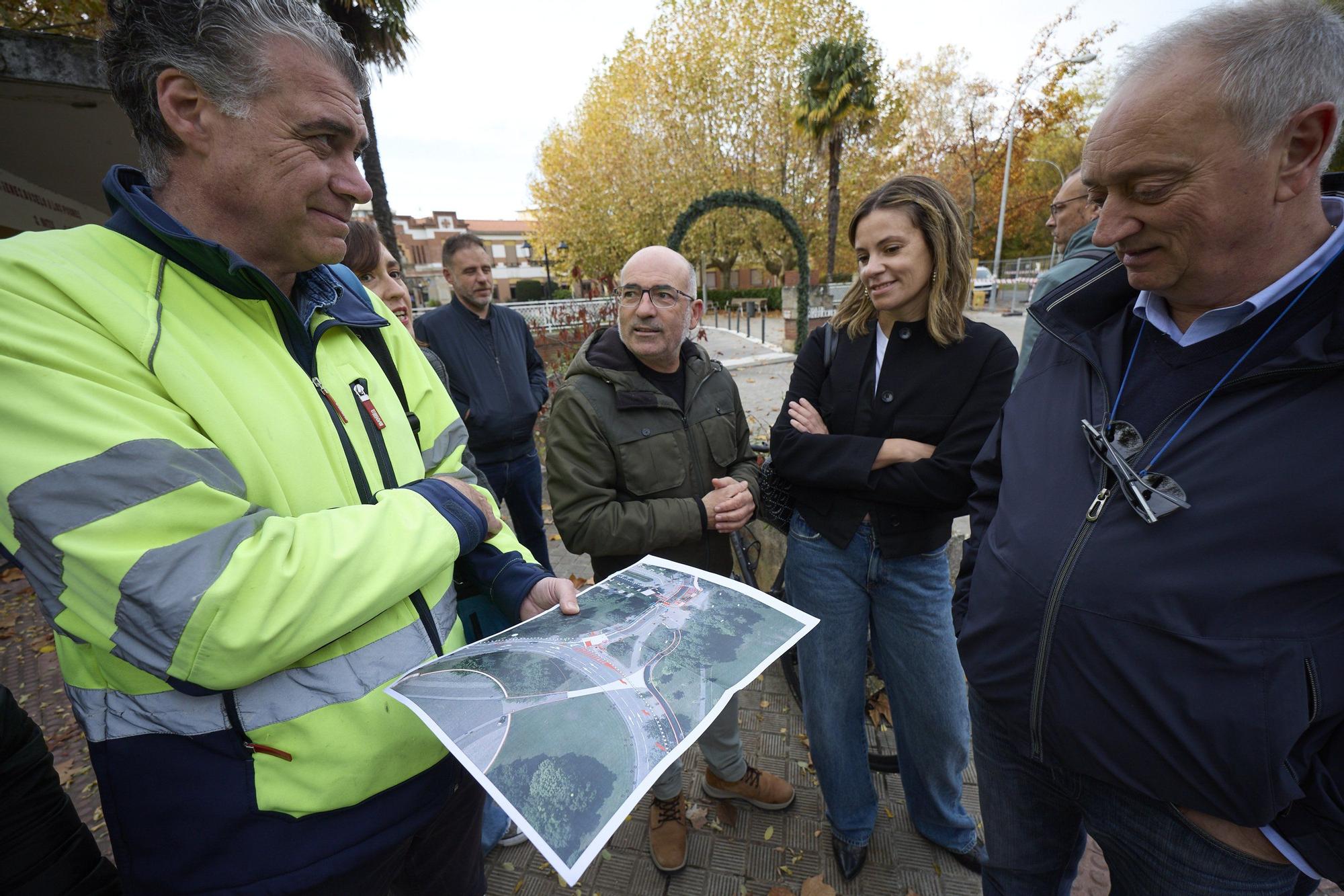 Fotos de la visita a las obras en el entorno de la plaza de los Fueros de Pamplona