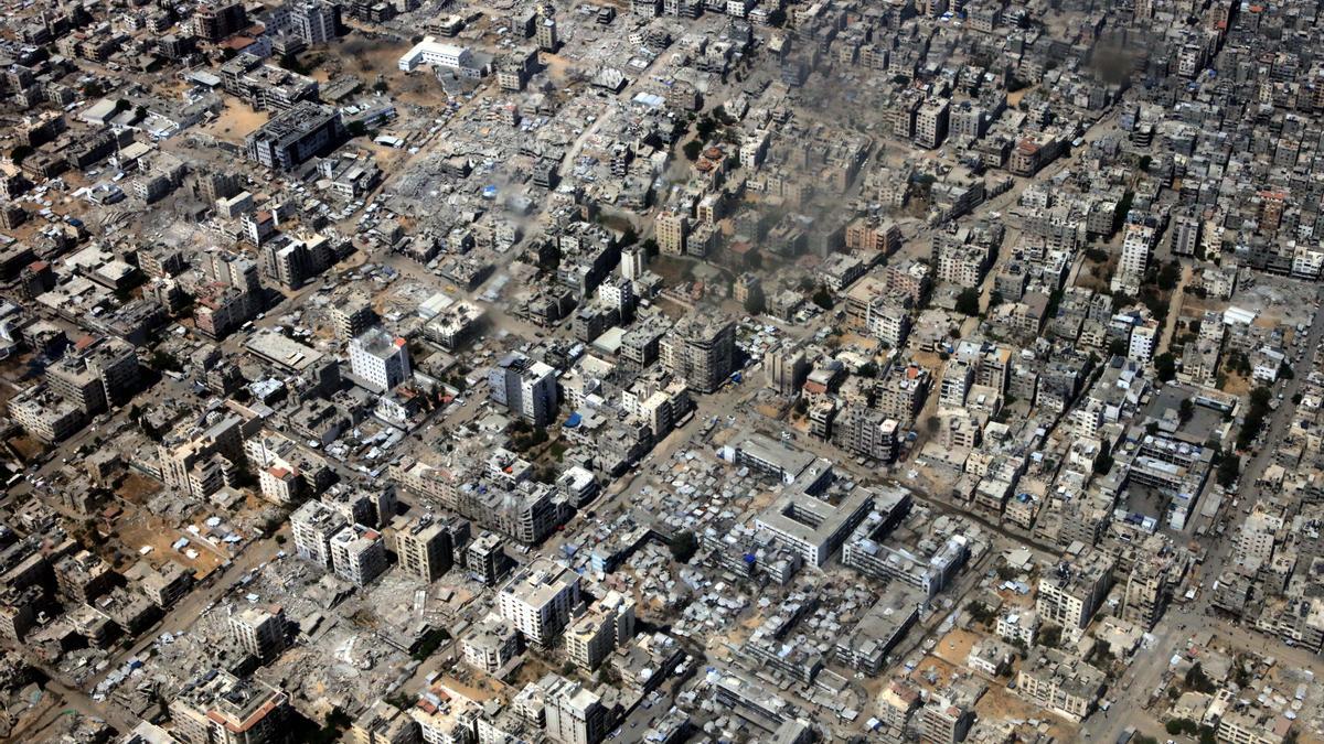 Vista aérea de la Franja de Gaza el 17 de agosto de 2025.