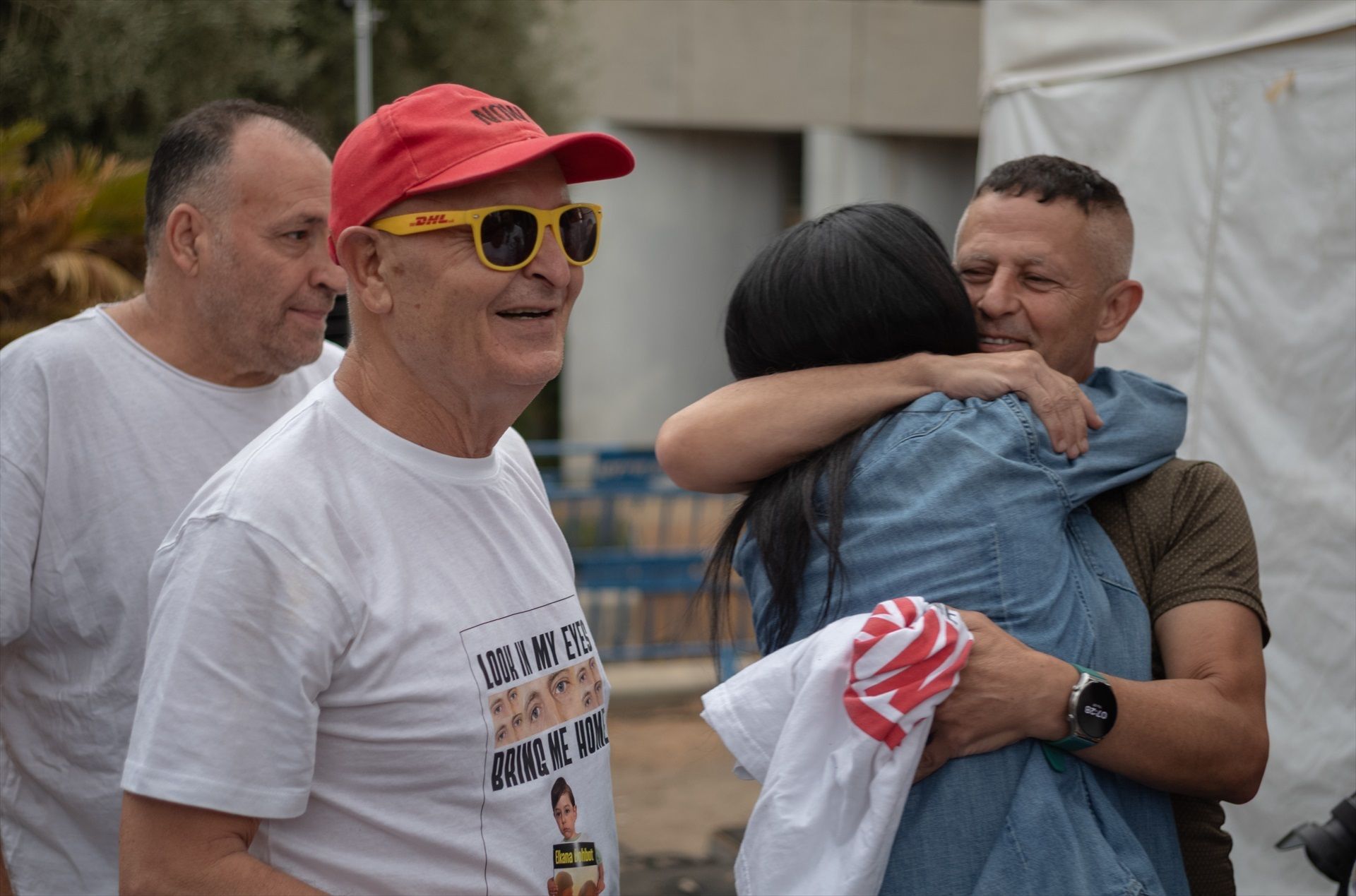 Celebraciones en Tel Aviv tras la consecución del acuerdo entre Israel y Hamás
