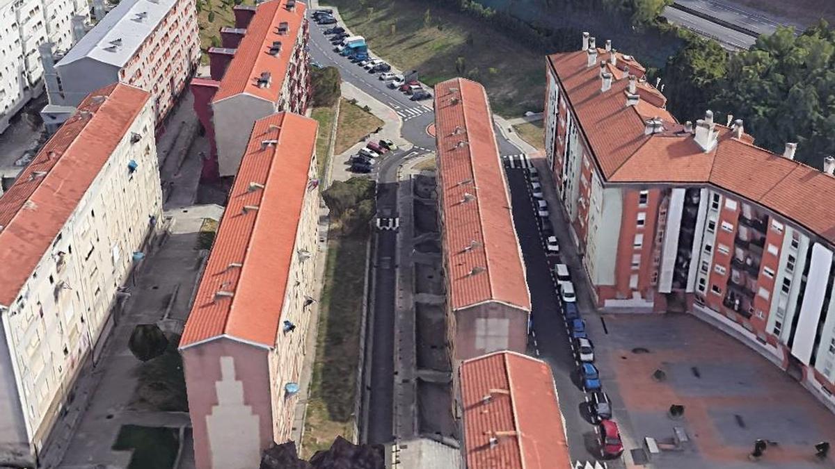 Vista aérea de la zona de Otxarkoaga donde se actuará durante los cuatro meses próximos. / B.U.