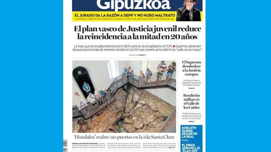 Portada de la edición impresa de este jueves