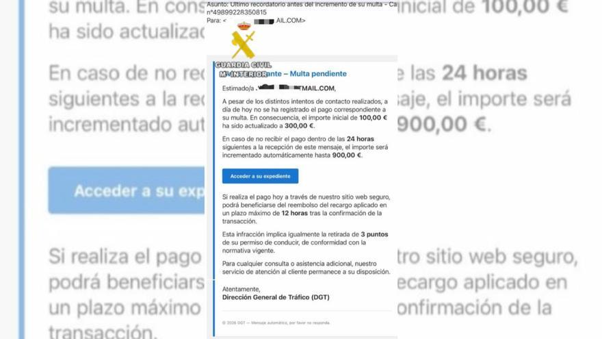 Guardia Civil alerta de una nueva oleada de correos electrónicos que simulan notificaciones de multa para intentar estafar