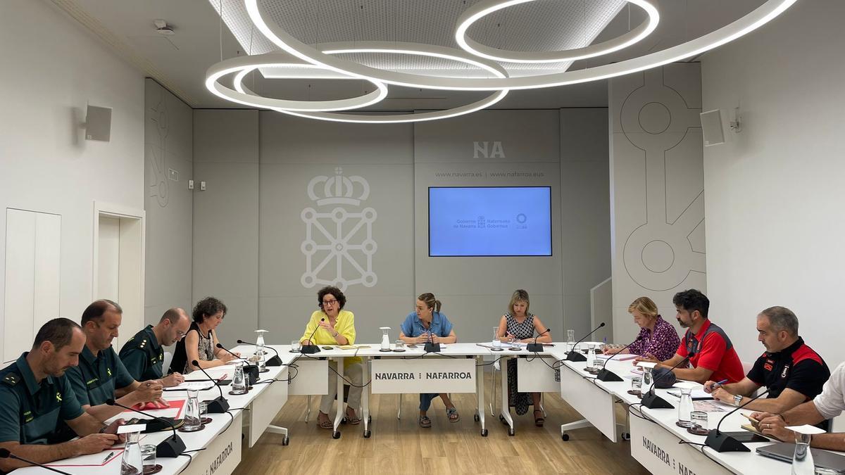 Reunión de responsables del Gobierno y policiales.