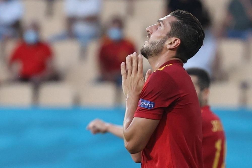 Imágenes del partido España-Suecia de la Eurocopa.