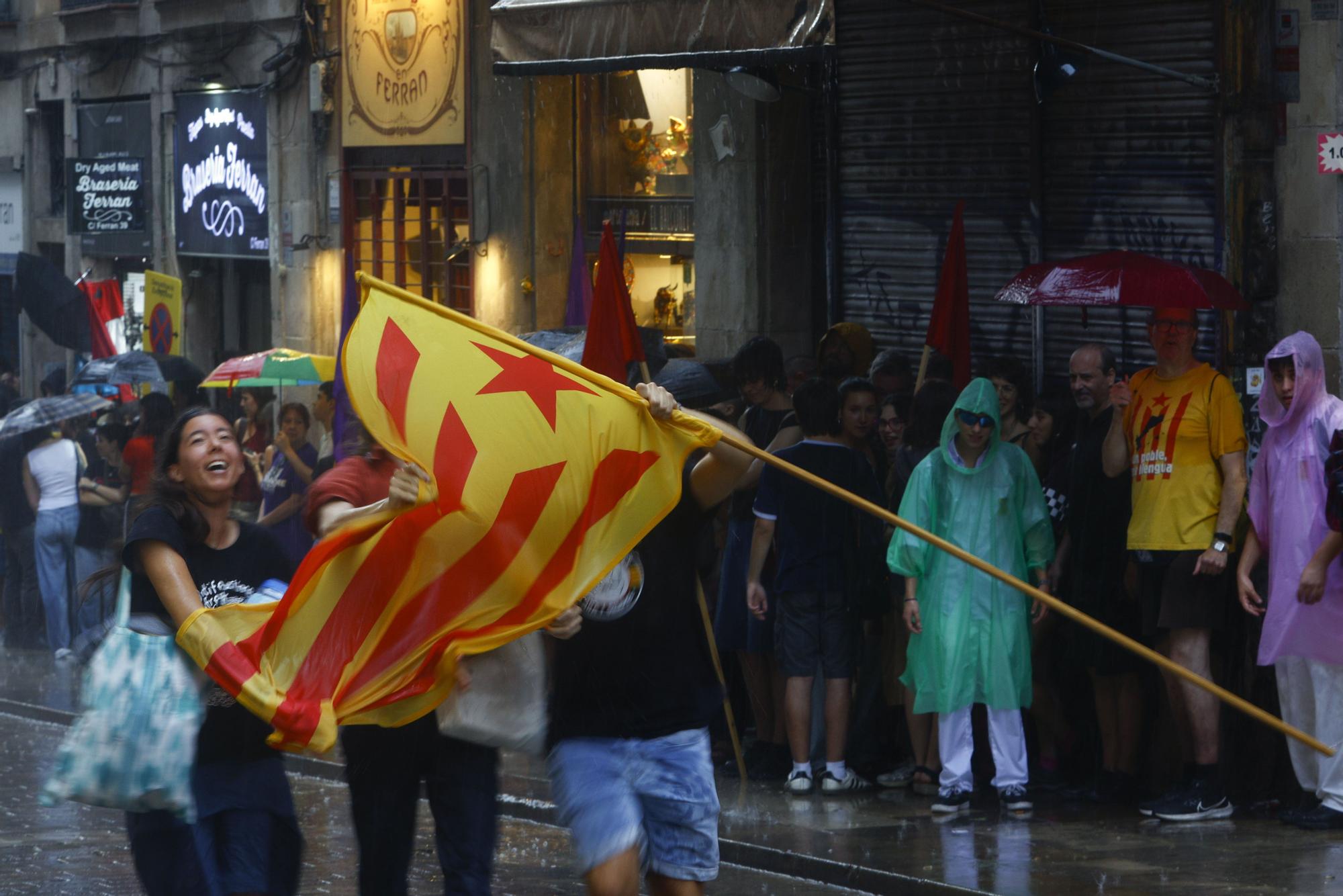 Unos 41.500 independentistas se manifiestan en la Diada en Barcelona, Girona y Tortosa
