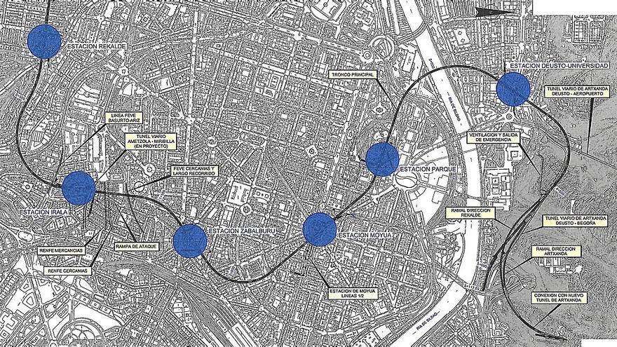 La línea 4 del metro irá por Moyua hasta Matiko en lugar de llegar hasta Abando