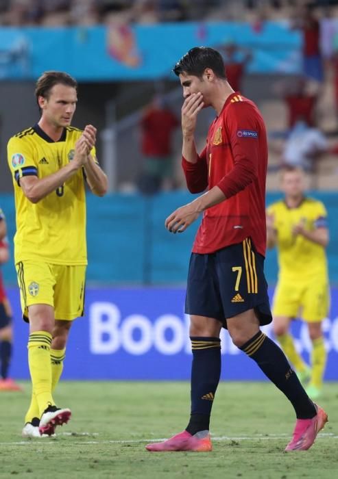 Imágenes del partido España-Suecia de la Eurocopa.
