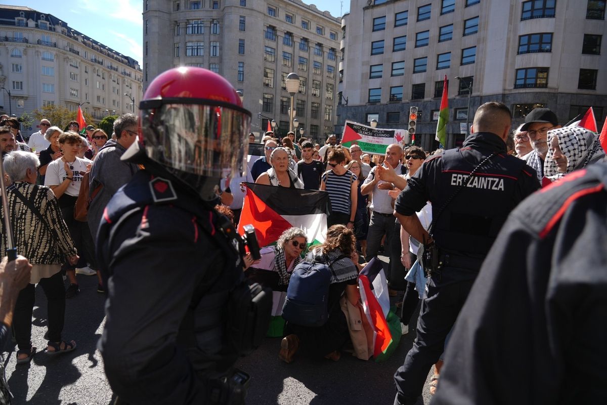 Manifestación en Bilbao en apoyo al pueblo palestino y a la flotilla