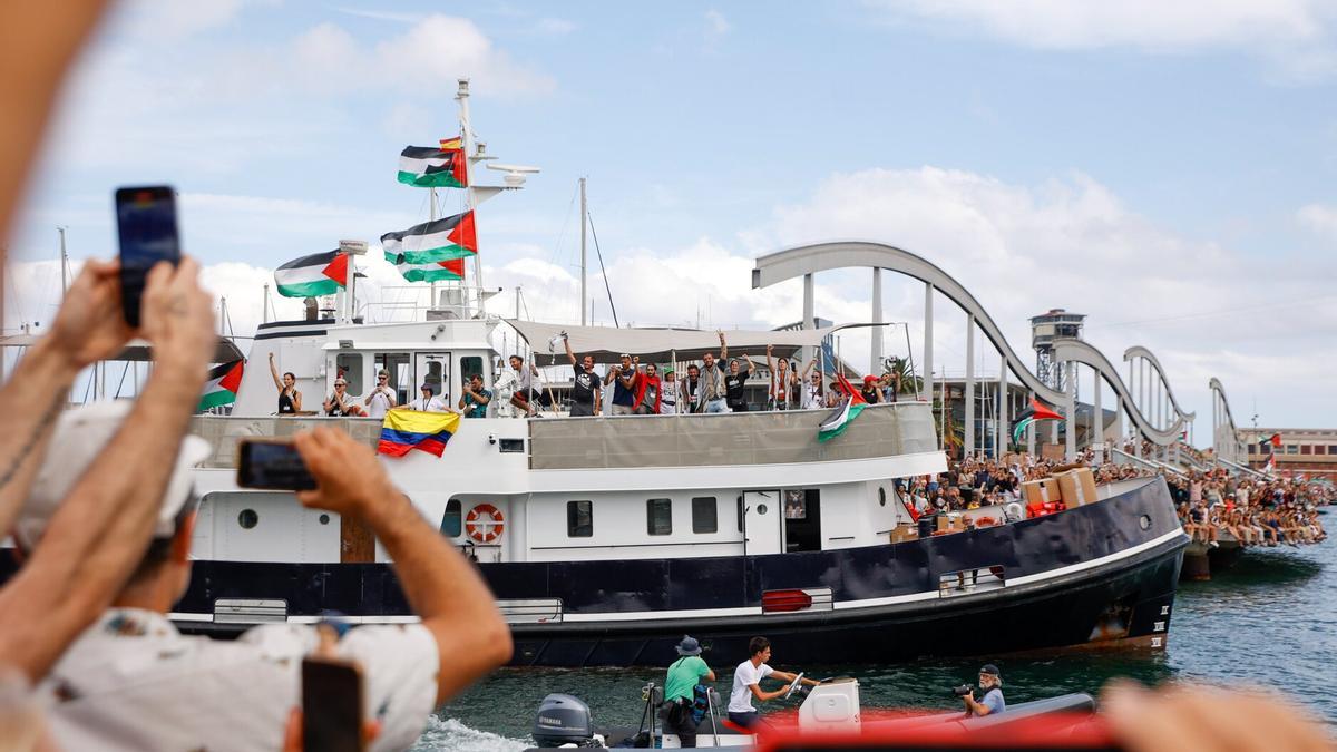 La flotilla, a punto de partir de Barcelona.