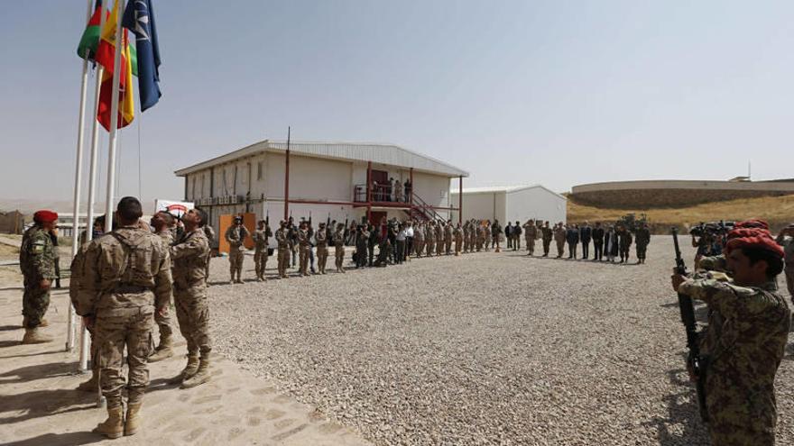 Momento del acto de cesión a las autoridades afganas de la base de Qala i Naw para dar por concluida la presencia de las tropas en la provincia de Badghis.