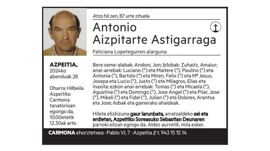 Antonio Aizpitarte Astigarraga