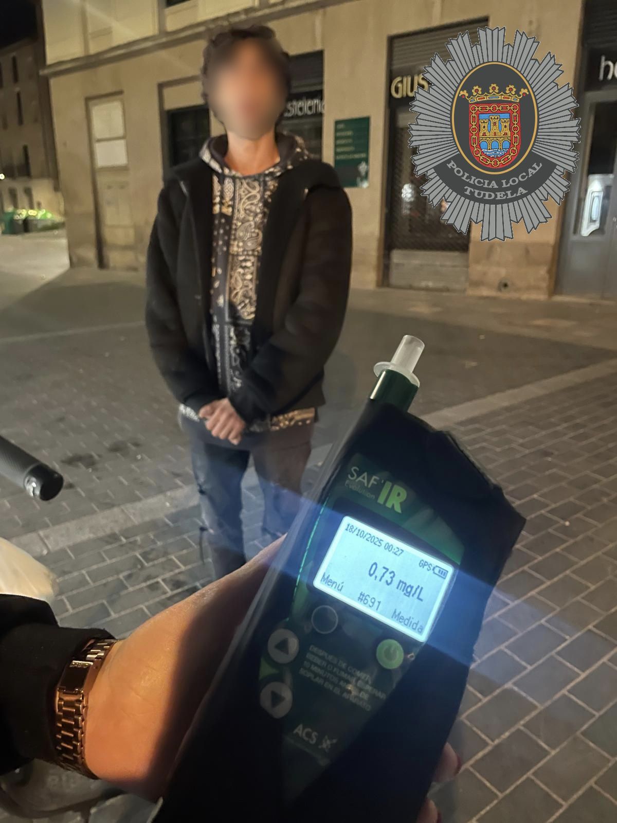 Prueba positiva en la calle Concarera de Tudela.