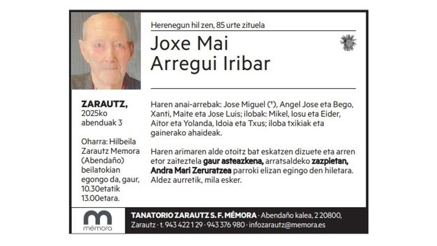 Joxe Mai Arregui Iribar