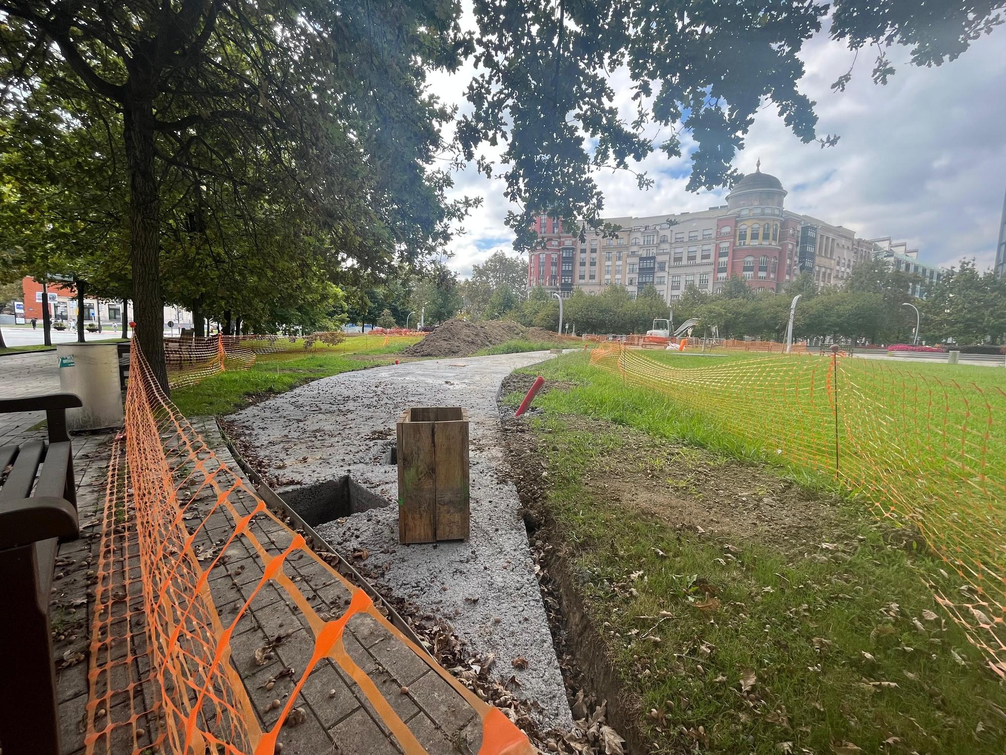 Obras en la Plaza Euskadi de Bilbao