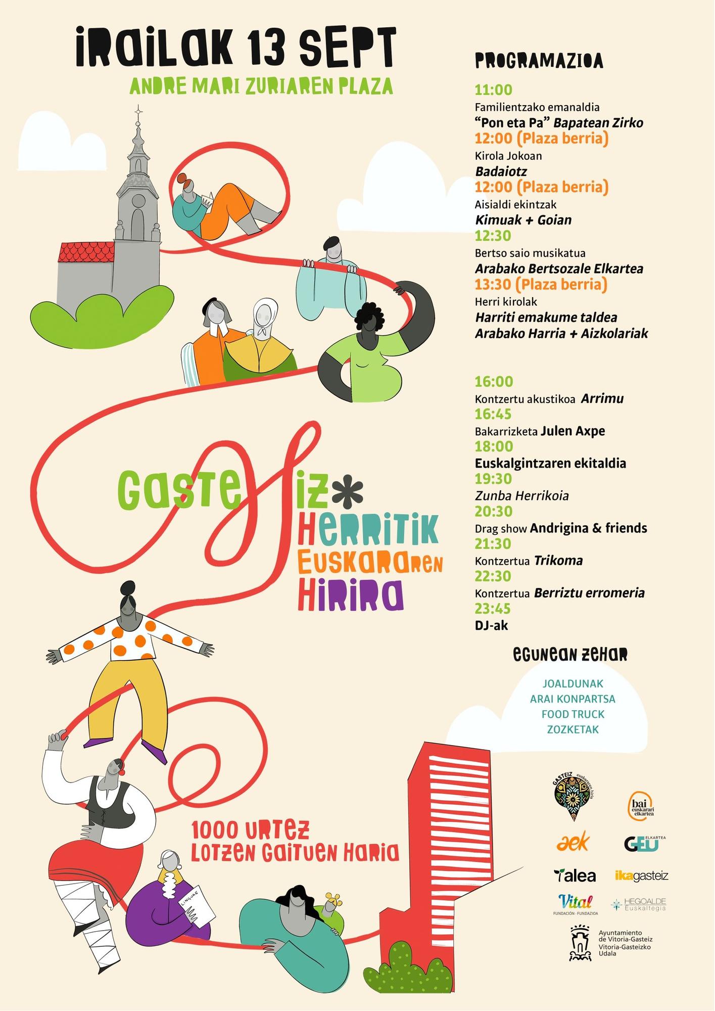 Vuelven los conciertos y actividades culturales y deportivas en la segunda edición de ‘Vitoria-Gasteiz Euskararen Hiria’