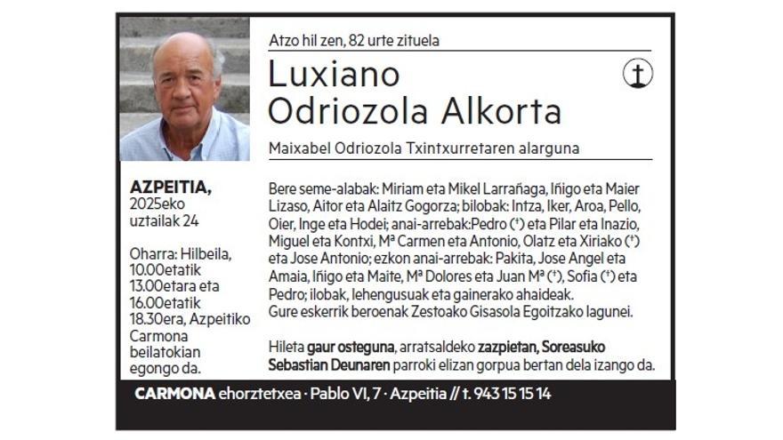 LUXIANO ODRIOZOLA ALKORTA