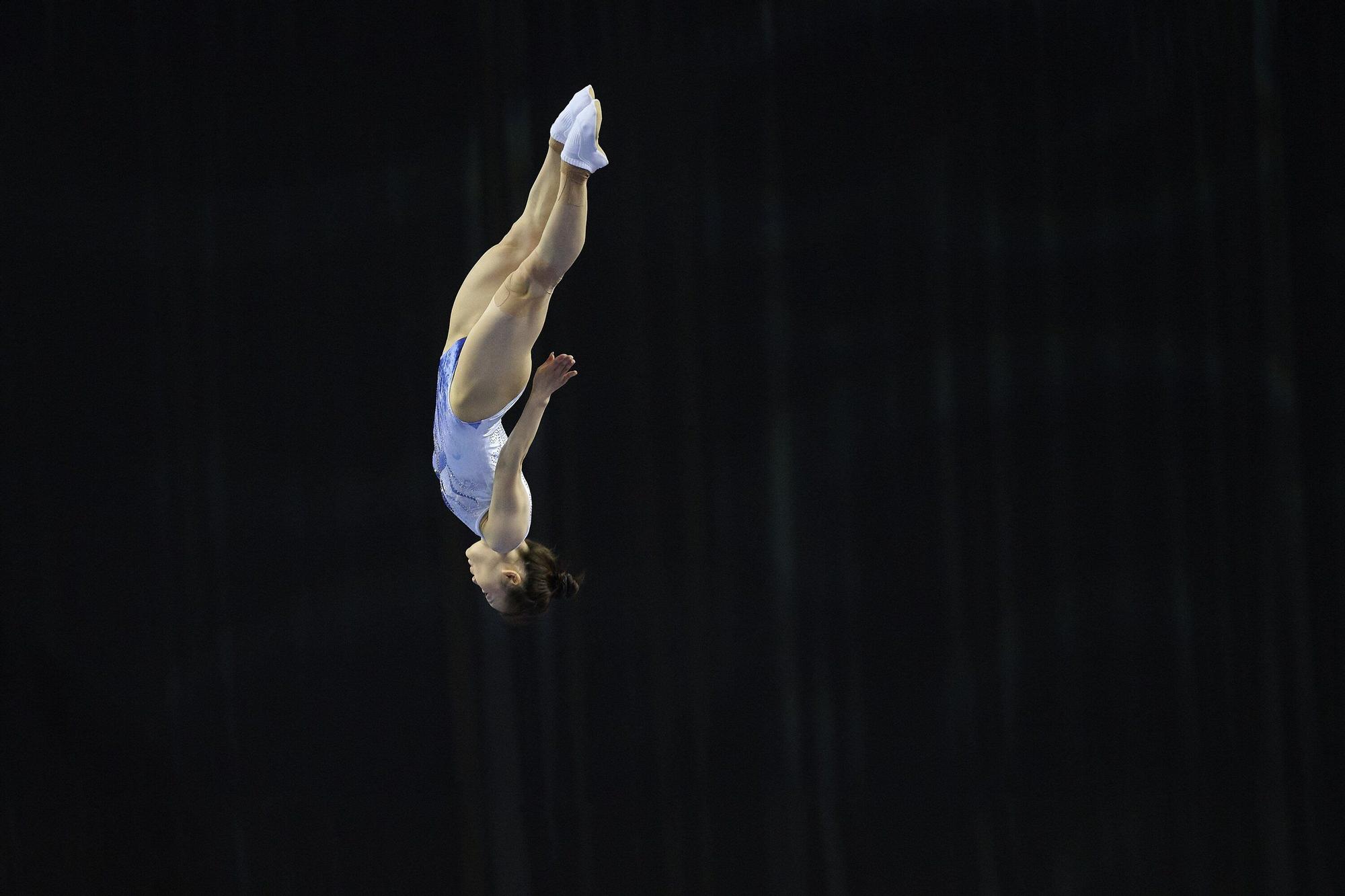 Las fotos más espectaculares del Mundial de gimnasia de trampolín en Pamplona