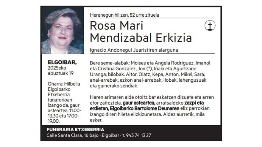 Rosa Mari Mendizabal Erkizia