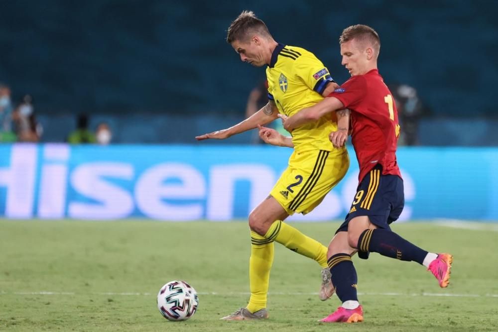 Imágenes del partido España-Suecia de la Eurocopa.