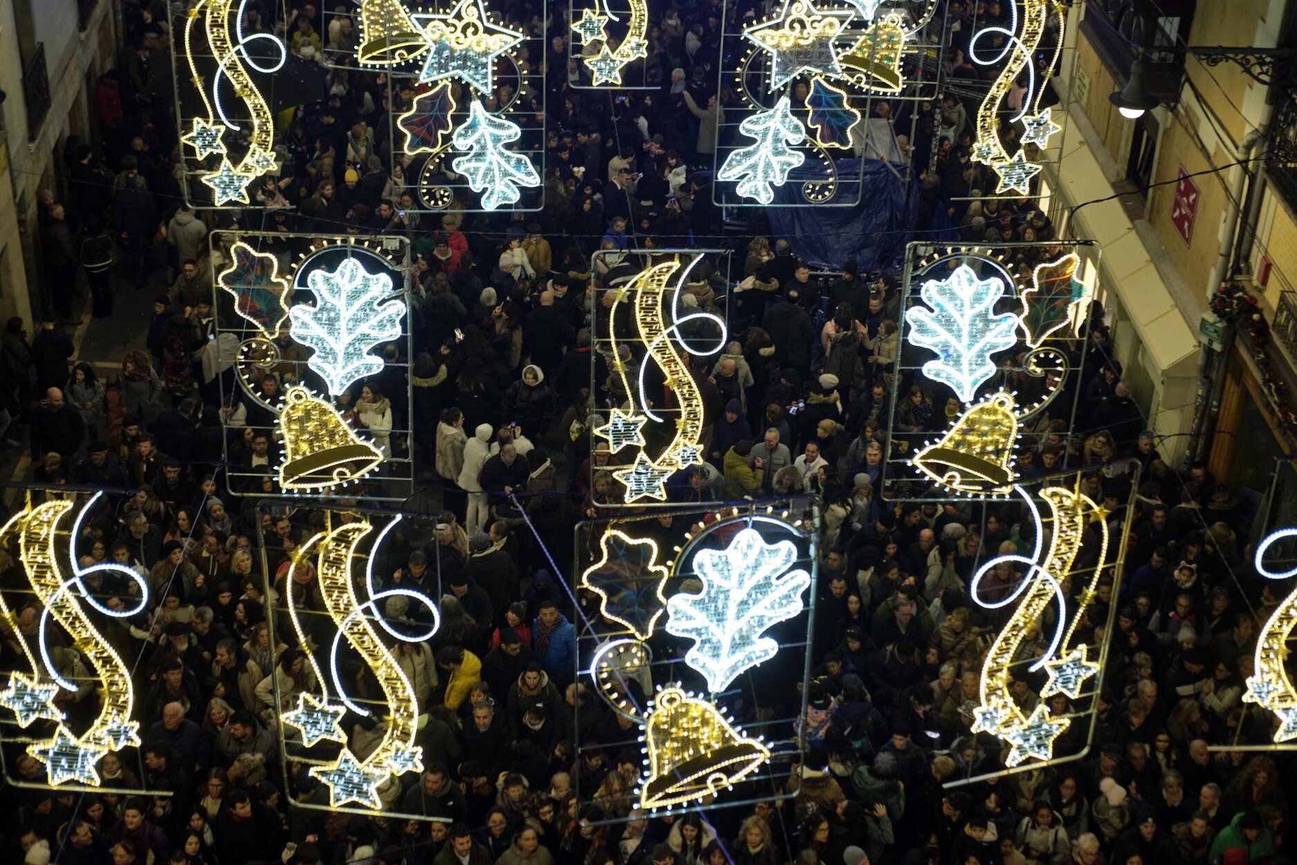 Imagenes del encendido de luces de navidad en Pamplona