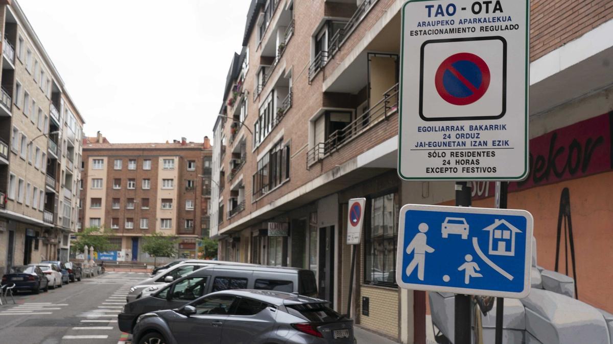 Zona de estacionamiento regulado en Judimendi.