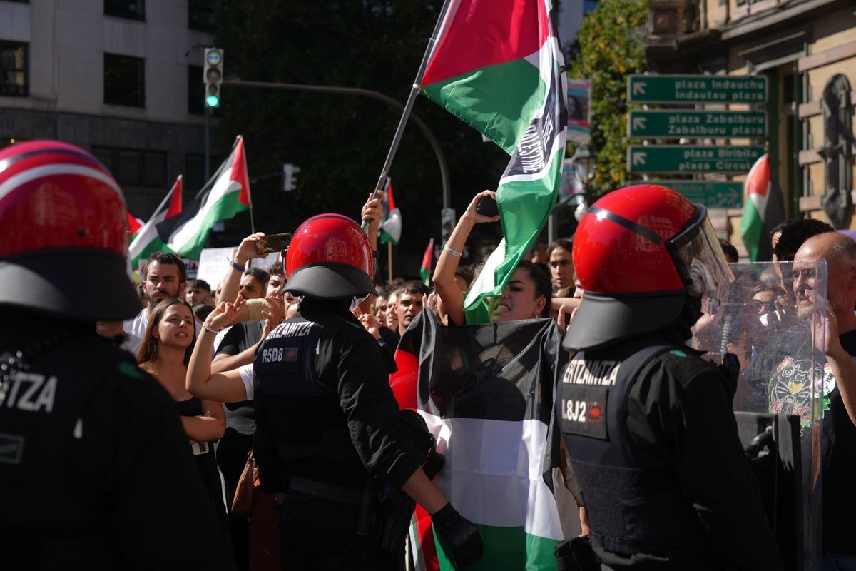 Manifestación en Bilbao en apoyo al pueblo palestino y a la flotilla