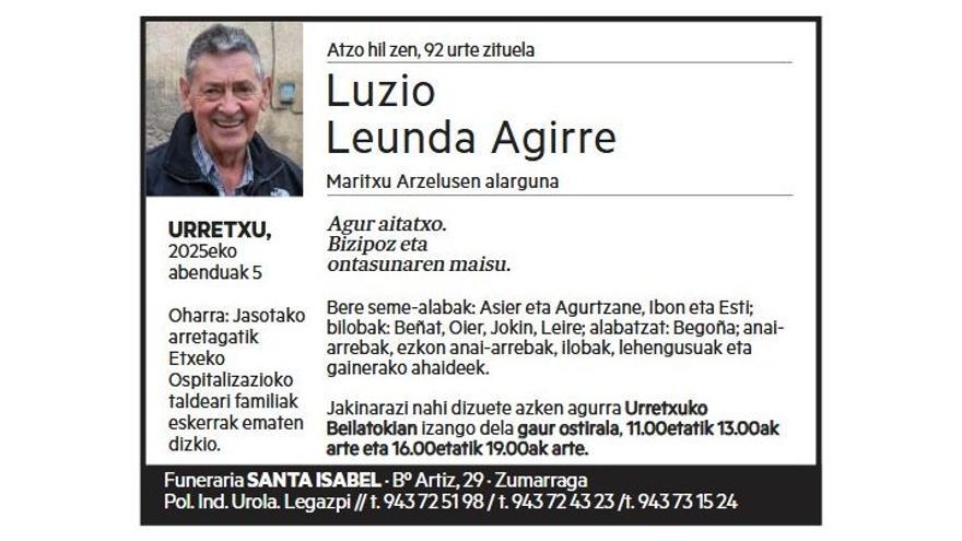 LUZIO LEUNDA AGIRRE