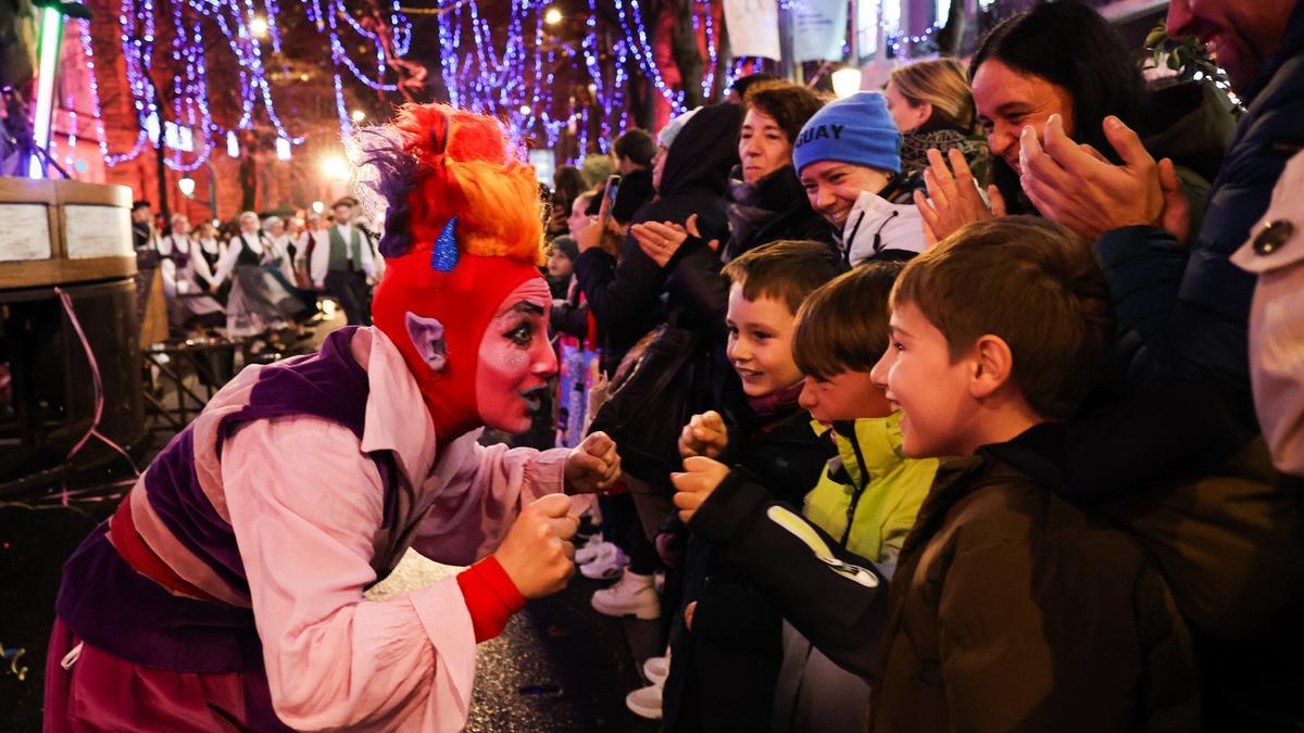 Un galtzagorri en la cabalgata de Olentzero del año pasado en Bilbao.