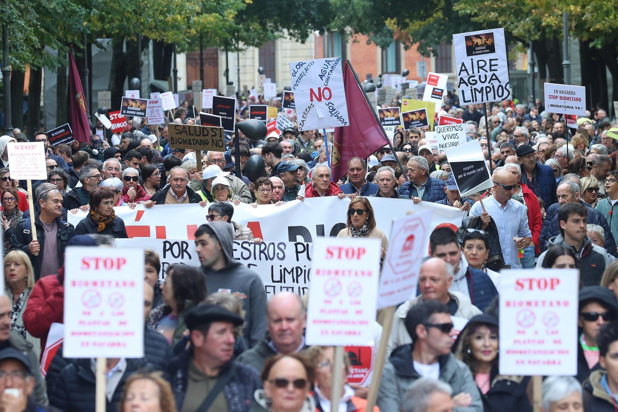 Una manifestación reclama en Pamplona una moratoria a la instalación de plantas de biometanización