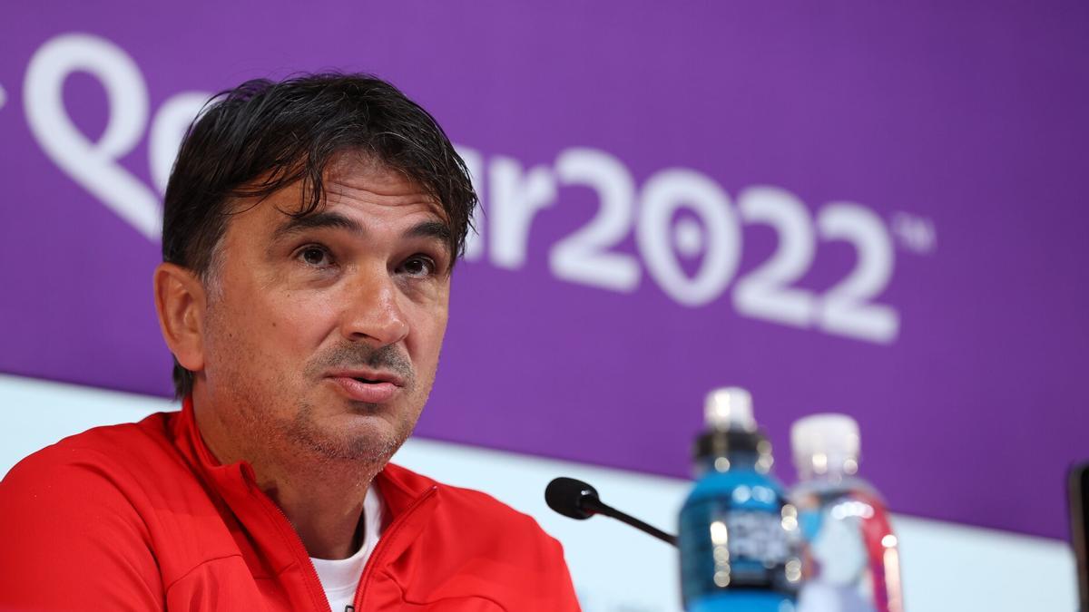 El seleccionador croata, Zlatko Dalic, durante una rueda de prensa