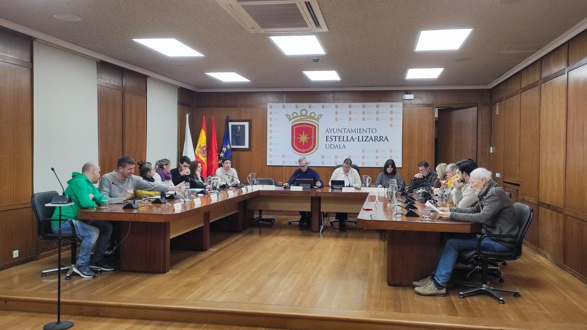 Pleno extraordinario celebrado hoy martes en el ayuntamiento de Estella-Lizarra
