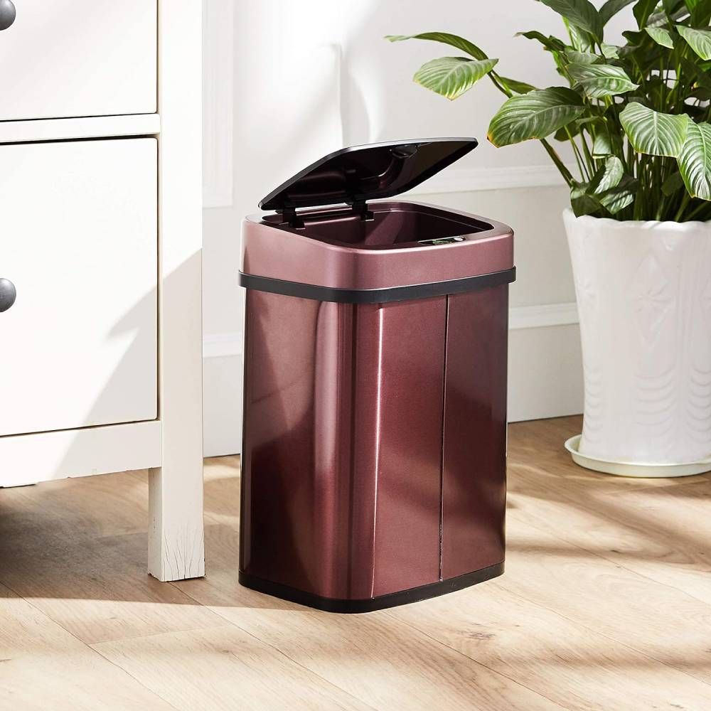 Cubo de basura automático de acero inoxidable