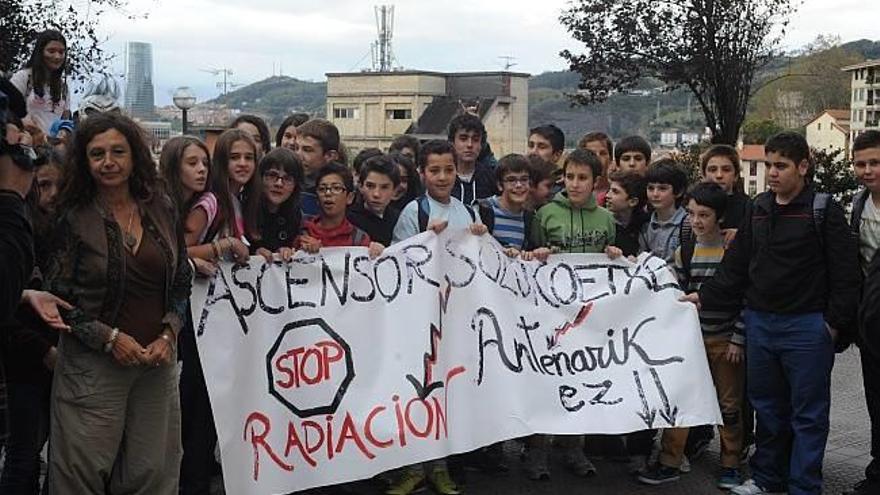 Los alumnos de Solokoetxe protestan en 2013.