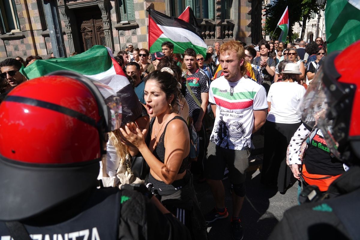 Manifestación en Bilbao en apoyo al pueblo palestino y a la flotilla