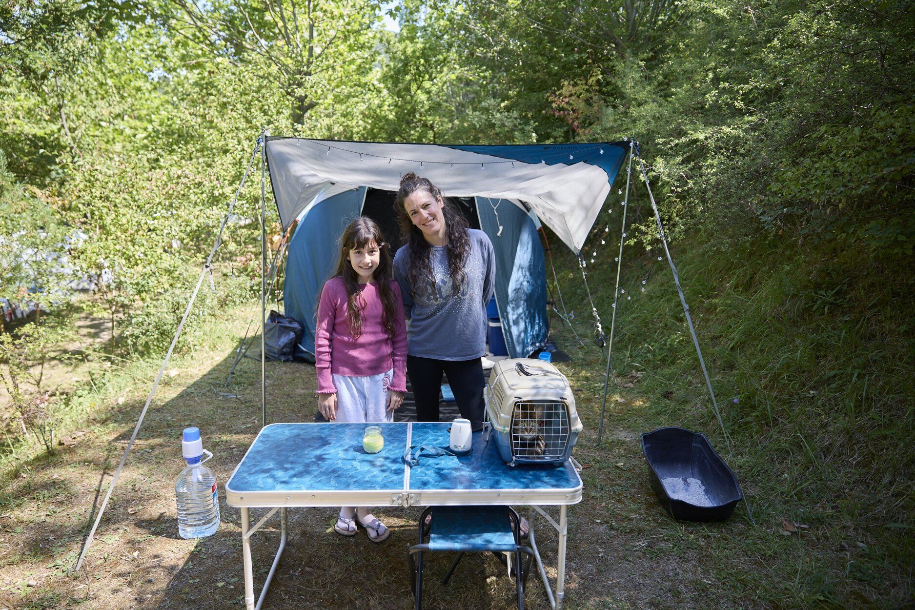 Fotos de turistas en el camping Murkuzuria en Esparza de Salazar