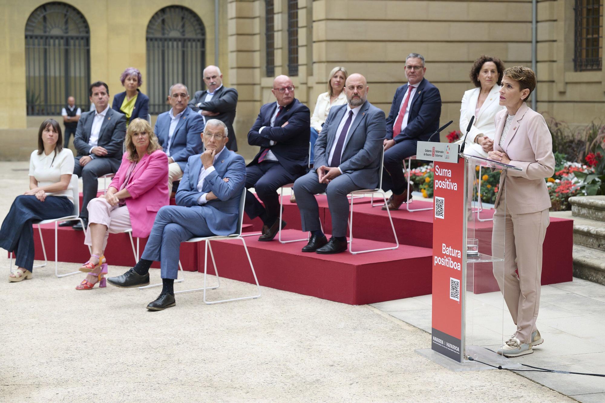 Rueda de prensa de María Chivite en la presentación del balance de mitad de legislatura