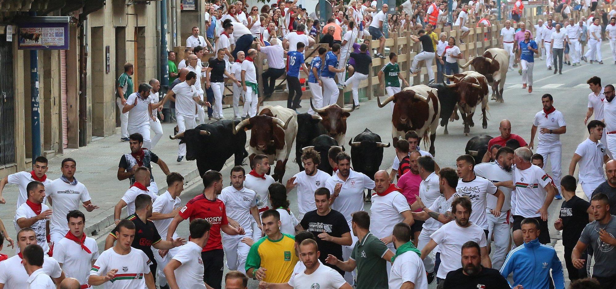 Fotos del segundo encierro de fiestas de Tafalla 2025