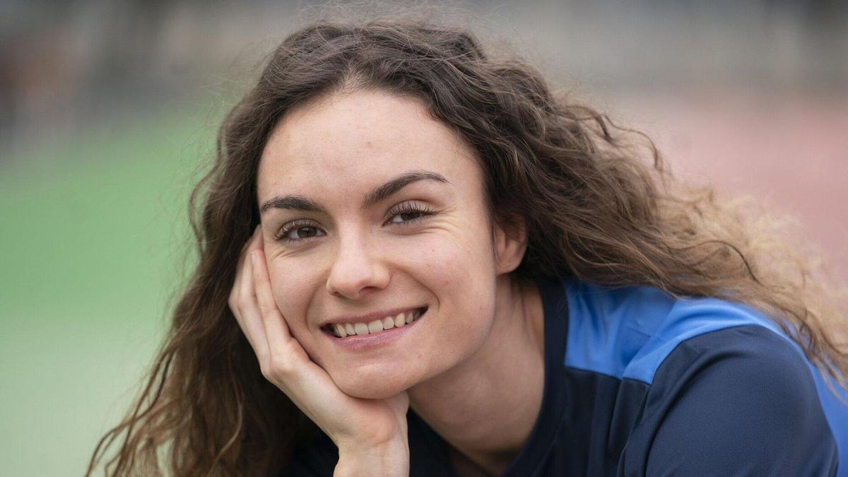 Irati Mitxelena en el Miniestadio de Anoeta.