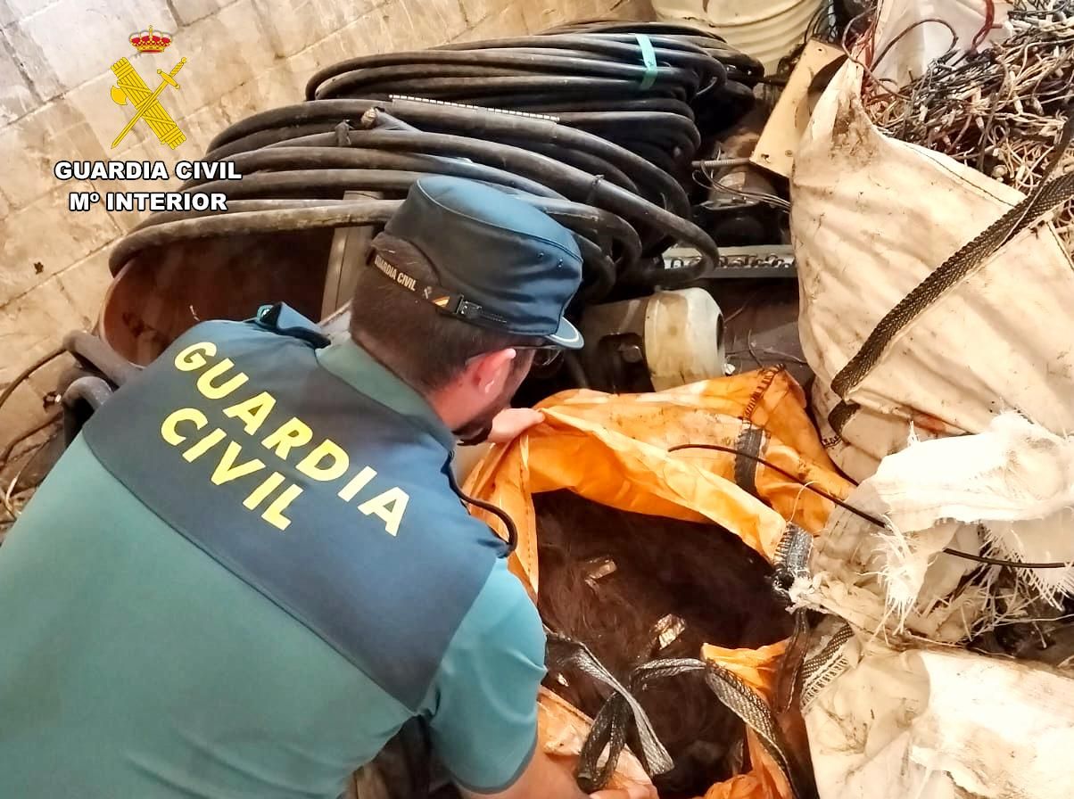 Imagen de parte del cableado recuperado